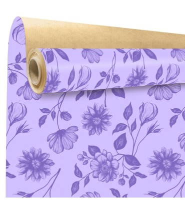 PAPIER KRAFT IMPRIME fond brun 80 cm x 40M