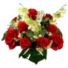 BOUQUET ROSE ORCHIDEE 21 fleurs H36CM les 6P