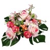 BOUQUET ROSE ORCHIDEE 21 fleurs H36CM les 6P