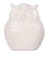 HIBOU VERNIS BLANC 11x7 H11.5CM les 4P