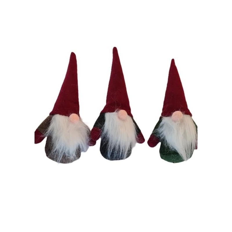 GNOME TISSU ASSORTI 21CM les 12P