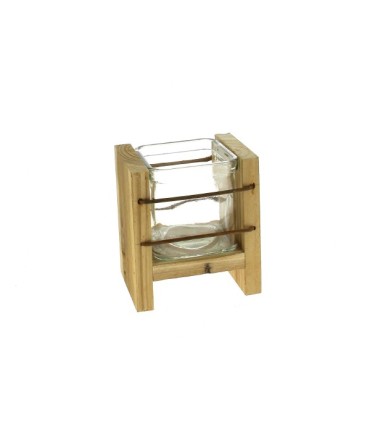 VERRE CUBE/1 SUPPORT BOIS à la pièce