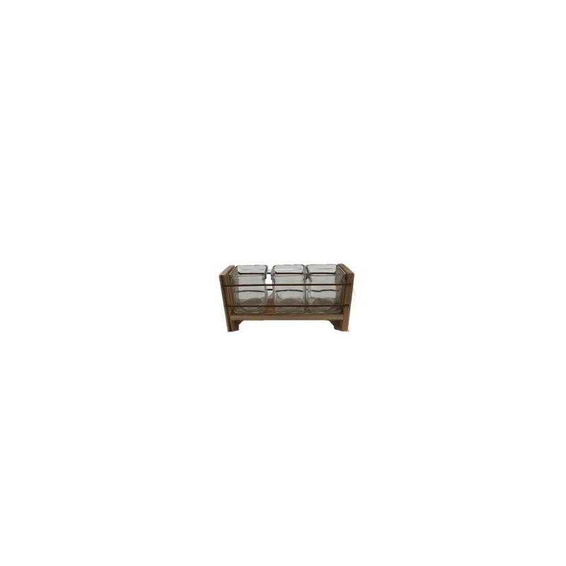 VERRE CUBE/3 SUPPORT BOIS à la pièce