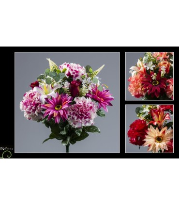 BOUQUET CHRYS.LYS 16 tiges H45CM les 12P
