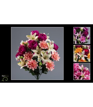 BOUQUET PIVOINE LYS 32 tiges H64CM les 4P