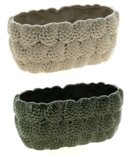 JARDINIERE POMME DE PIN 20.6x11 H9.3CM les 2P