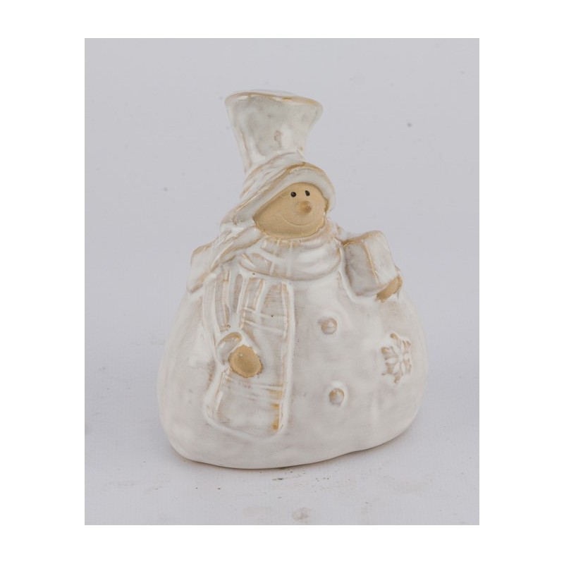 BONHOMME DE NEIGE CREME H12CM les 6P