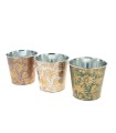 ZINC-POT FEUILLES DOREES 013.5 H12CM les 12P