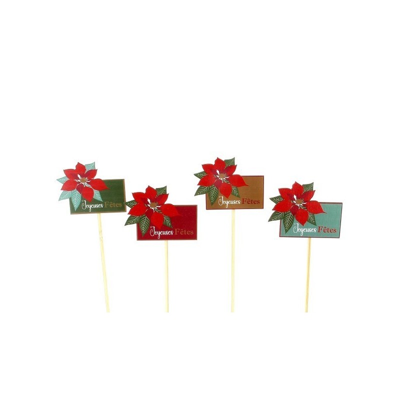 PIQUE POINSETTIA "JOYEUSES FETES" les 12P