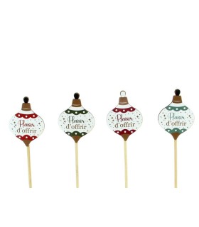 BOULE NOEL "PLAISIR D'OFFRIR" SUR PIQUE les 12P