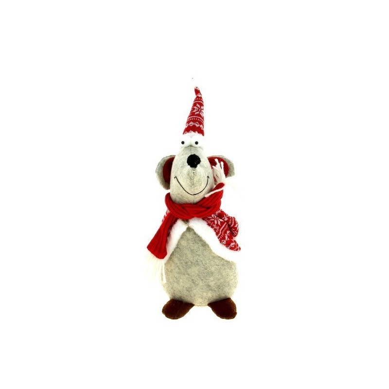 SOURIS NOEL DEBOUT H40CM à la pièce