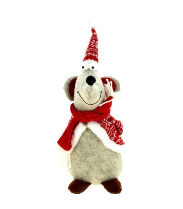 SOURIS NOEL DEBOUT H40CM à la pièce