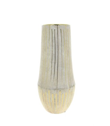 VASE BEIGE COTELE OR 015 H34CM à la pièce