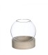 VERRE BOULE + SUP. BOIS 013 H15.5CM la pièce
