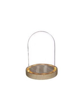 VERRE CLOCHE SUR SOCLE LED 014 H21.5CM la pièce