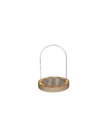 VERRE CLOCHE SUR SOCLE LED 014 H21.5CM la pièce
