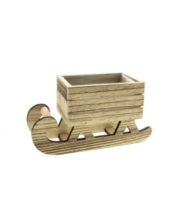 TRAINEAU EN BOIS 14 x 9.5cm H 7/13.5cm /2P