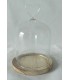 VERRE CLOCHE COEUR PLATEAU BOIS 011 H16.5CM /6P