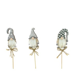 PERE NOEL GNOME GRIS SUR PIQUE les 12P