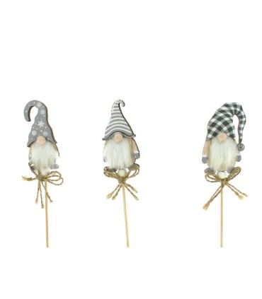 PERE NOEL GNOME GRIS SUR PIQUE les 12P