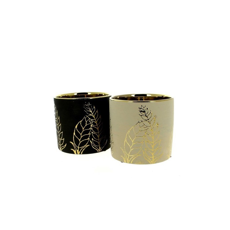 C.POT FEUILLES OR ASSORT.2 013.2 H12.8CM les 6P