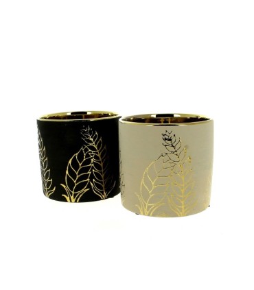 C.POT FEUILLES OR ASSORT.2 013.2 H12.8CM les 6P