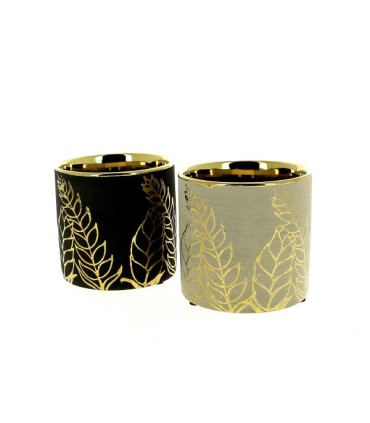 C.POT FEUILLES OR ASSORT.2 010.5 H10.5CM les 12P