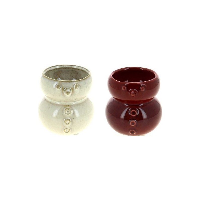 C.POT BONHOMME DE NEIGE 08.5 H8.5CM les 6P