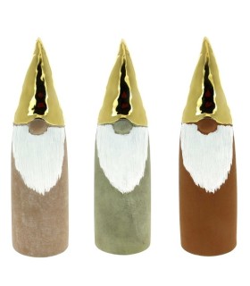 PERE NOEL BARBE BLANCHE BONNET OR H34.5CM pièce