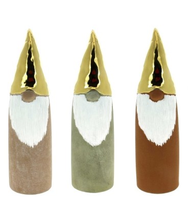 PERE NOEL BARBE BLANCHE BONNET OR H34.5CM pièce