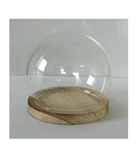 VERRE CLOCHE RONDE PLATEAU BOIS 010 H9CM /6P