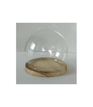 VERRE CLOCHE RONDE PLATEAU BOIS 010 H9CM /6P