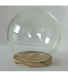 VERRE CLOCHE RONDE PLATEAU BOIS 013 H14CM /6P