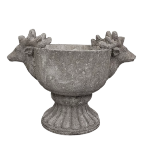 VASE CIMENT+CERF 29x17.5 H21.5CM à la pièce