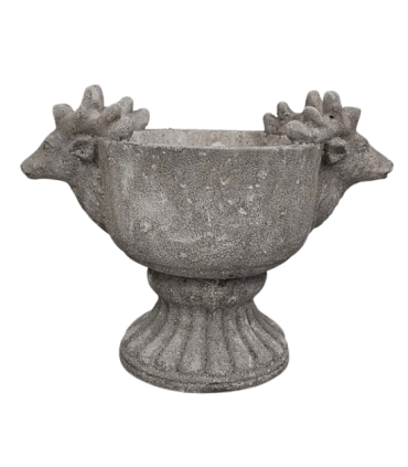 VASE CIMENT+CERF 29x17.5 H21.5CM à la pièce
