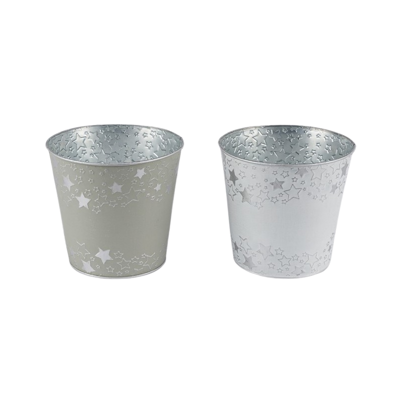 ZINC-POT ETOILE 021 H18CM les 8P