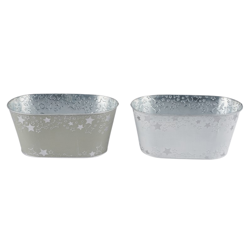 ZINC-JARDINIERE 26x14 H11.5CM les 8P