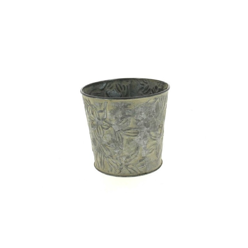 ZINC-POT NAT.DECO BLANCHI 013 H12.5CM les 6P