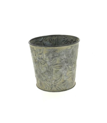 ZINC-POT NAT.DECO BLANCHI 013 H12.5CM les 6P