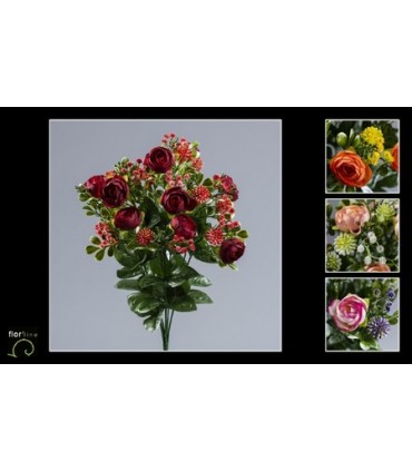 BOUQUET RENONCULE FLEURETTE 10 tiges H43CM les 12P