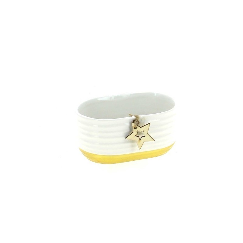 JARDINIERE ETOILE FOND OR 25.5x15 H12.5CM les 2P