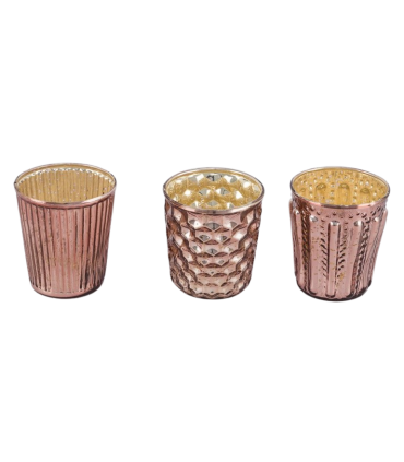 VERRE BOUGEOIR 3ASSORT 7x7 H8CM les 12P