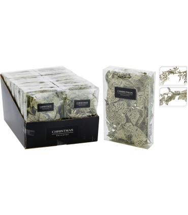 GUIRLANDE FEUILLES PAILLETE 18cm les 2 boites