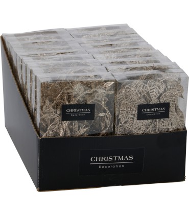 GUIRLANDE FEUILLES PAILLETE 18cm les 2 boites