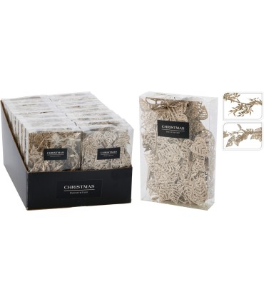 GUIRLANDE FEUILLES PAILLETE 18cm les 2 boites