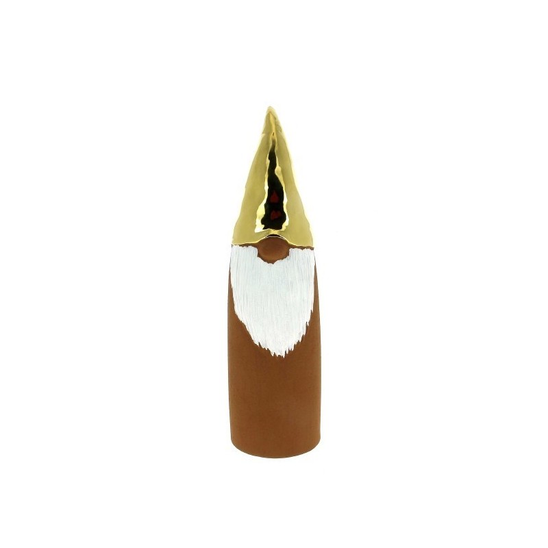 PERE NOEL BARBE BLANCHE BONNET OR H34.5CM pièce
