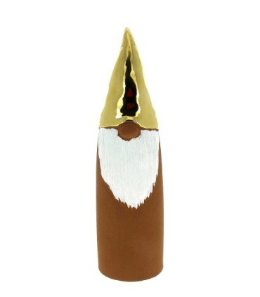 PERE NOEL BARBE BLANCHE BONNET OR H34.5CM pièce