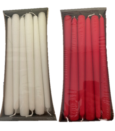 BOUGIE 25CM COULEUR /12P