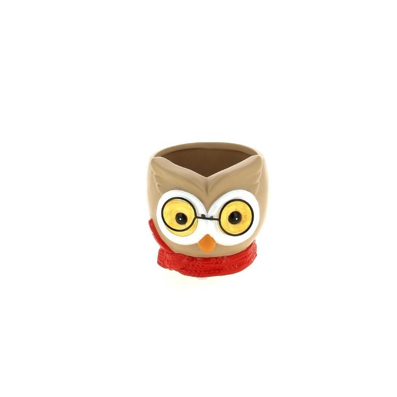 C.POT HIBOU AVEC LUNETTES 010.5 H9.5CM les 6P