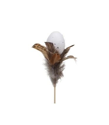 OEUF + PLUME 5CM COULEUR /12P